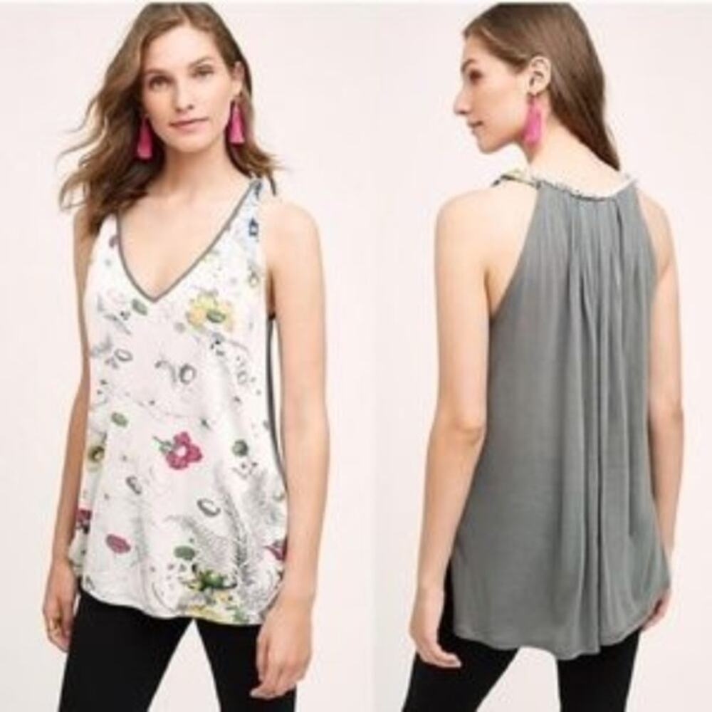 Anthro Tiny Sorcha Floral Twisted Strap Tank Size XS